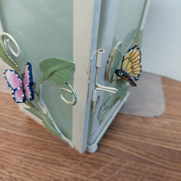 Vintage Glass and Metal 3D Butterfly Tealight Lantern - Picture 11 of 11